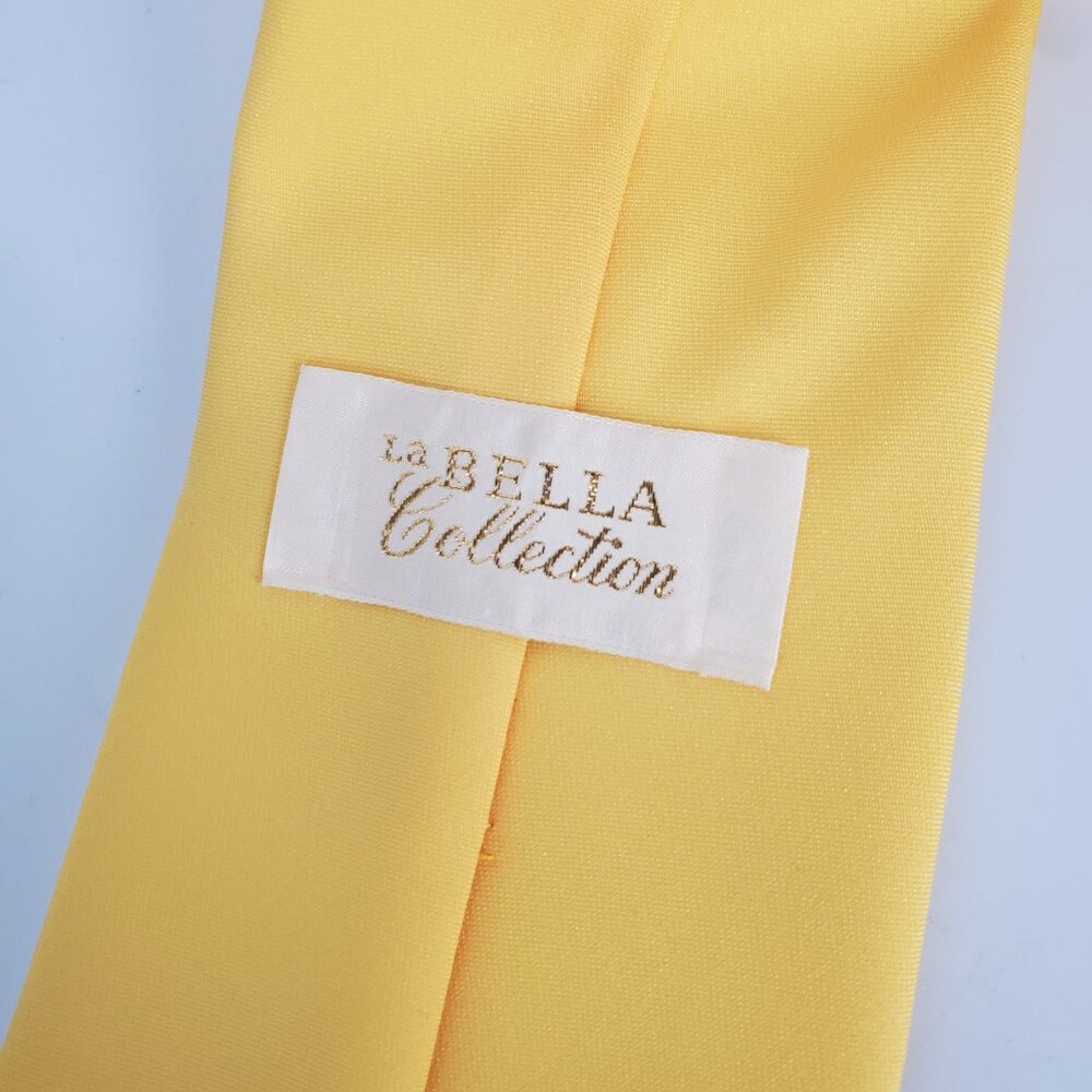 La Bella Collection Solid Bright Yellow Necktie -… - image 3